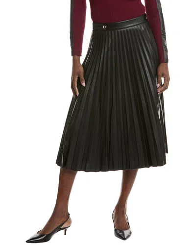 T Tahari Pleated Midi Skirt In Black