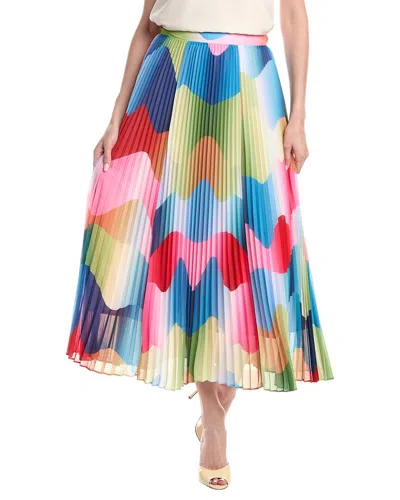 T Tahari Pleated Midi Skirt In Brown