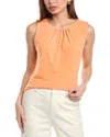 T Tahari Pleated Neck Blouse