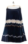 T Tahari Pleated Pull-on Skirt In Blue