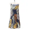T Tahari Pleated Satin Skirt In Multi