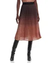 T Tahari Womens Ombre Metallic Midi Skirt In Black