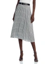 T Tahari Pleated Skirt In Snake Mesh