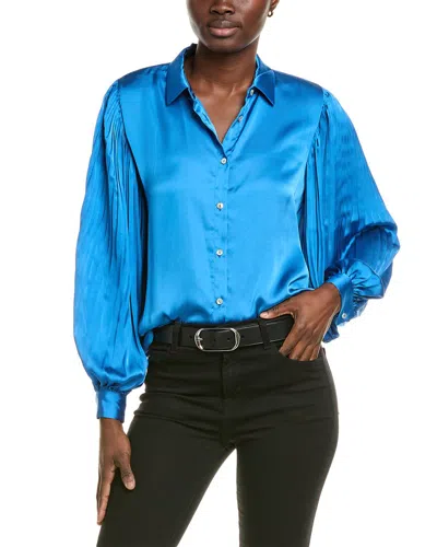 T Tahari Pleated Sleeve Blouse
