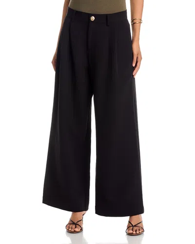 T Tahari Pleated Wide Leg Pants In Black