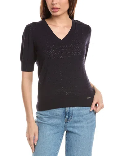 T TAHARI POINTELLE SWEATER