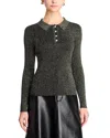 T Tahari Polo Collar Sweater In Gray