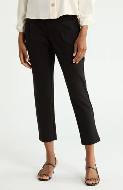 T Tahari Ponte Ankle Trousers In Black