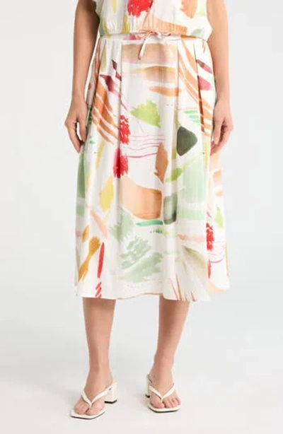 T Tahari Print Maxi Skirt In Multi