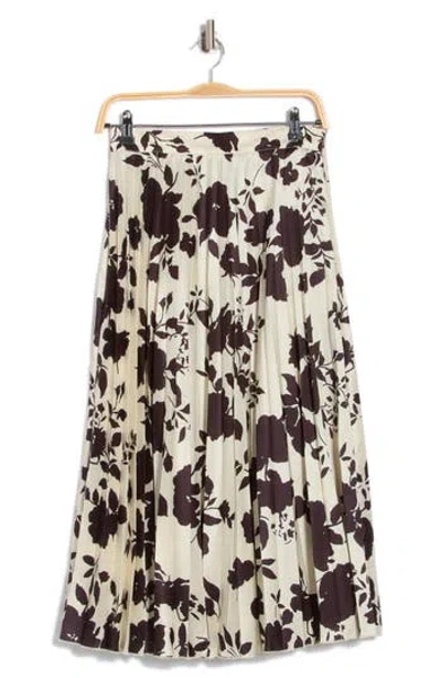 T Tahari Print Pleated Skirt In Neutral