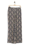 T Tahari Print Wide Leg Pants In Gray
