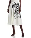 T Tahari Printed Full Skirt In Exploded Graphic Flower