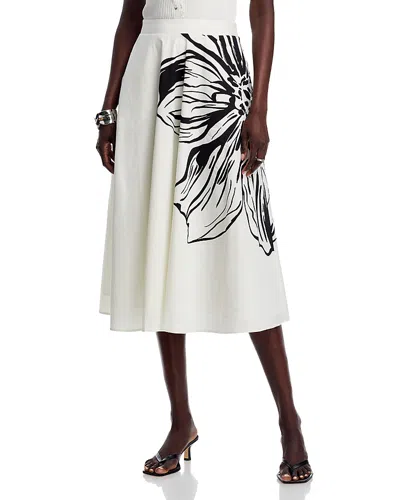 T Tahari Printed Full Skirt In Exploded Graphic Flower