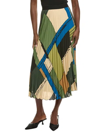 T Tahari Printed Midi Skirt In Multi