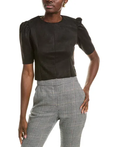 T Tahari Puff Sleeve Top In Black