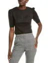 T Tahari Puff Sleeve Top In Black