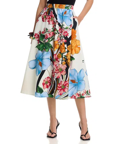 T Tahari Pull On Flat Front Full Maxi Skirt In Multi