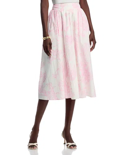 T Tahari Pull On Midi Skirt In Pink
