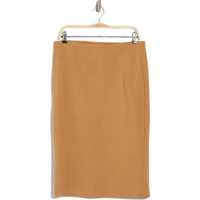 T Tahari Pull-on Ponte Pencil Skirt In Toffee