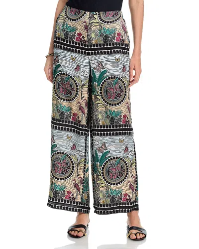 T Tahari Pull On Wide Leg Pants In Multi