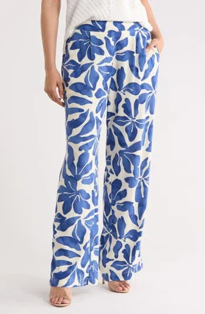 T Tahari Pull-on Wide Leg Pants In Multi