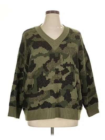 Pre-owned T Tahari Pullover Sweater In Green