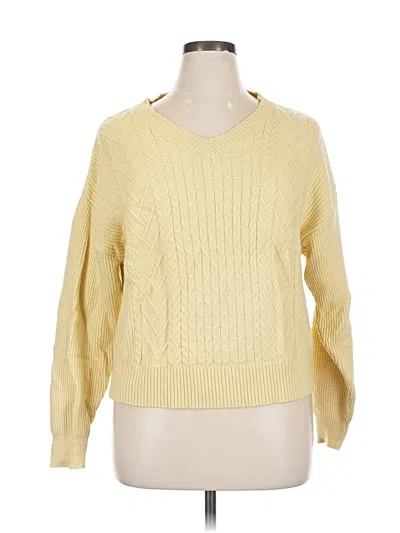 Pre-owned T Tahari Pullover Sweater In Yellow