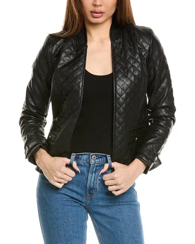 T Tahari Quilted Jacket In Black