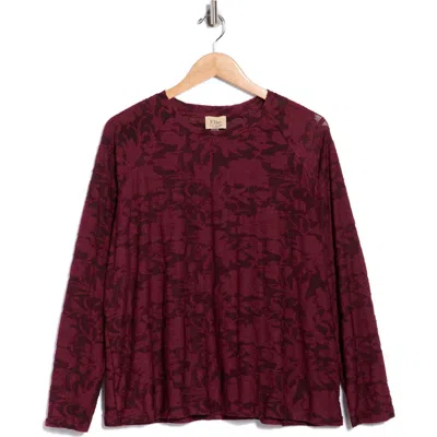 T Tahari Raglan Long Sleeve Top In Red
