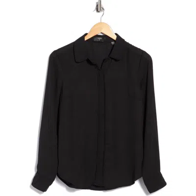 T Tahari Relaxed Long Sleeve Shirt In Black