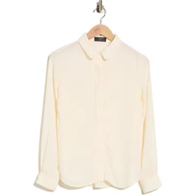T Tahari Relaxed Long Sleeve Shirt In Ivory