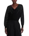 T Tahari Rhinestone Embellished Sweater In Black