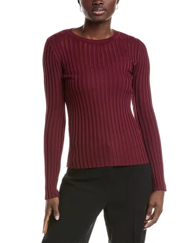 T Tahari Rib Sweater In Red