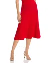 T Tahari Ribbed Knit Midi Skirt In Gala Red