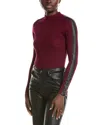 T Tahari Ribbed Mock Neck Sweater In Red