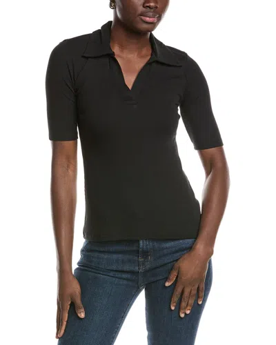 T TAHARI RIBBED POLO SHIRT