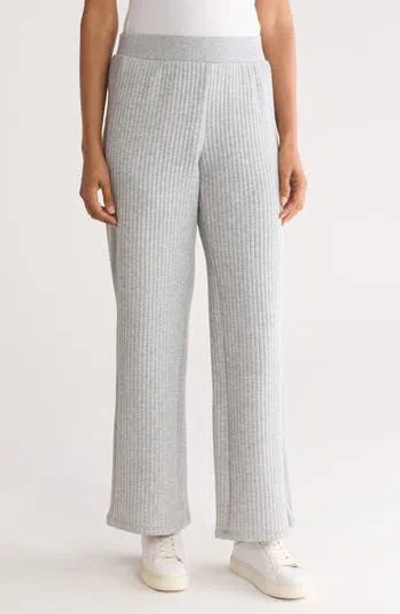 T Tahari Ribbed Pull-on Pants In Dusk Grey Heather