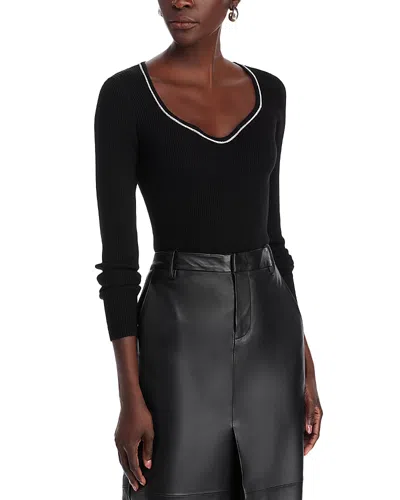 T Tahari Ribbed Sweater In Black