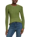 T Tahari Ribbed Sweater In Green