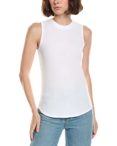 T Tahari Ribbed Tank Top In White