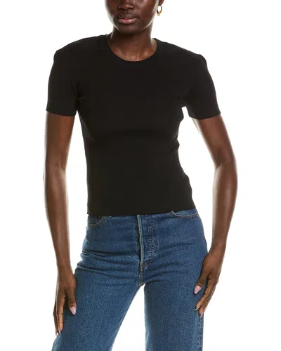 T Tahari Ribbed Top In Black