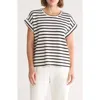 T Tahari Roll Sleeve Scuba Top In White