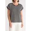 T Tahari Roll Sleeve Scuba Top In Black