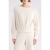 T Tahari Rose Embroidered Scuba Knit Crewneck Top In Nude