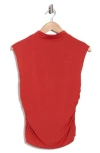 T Tahari Ruched Mock Neck Top