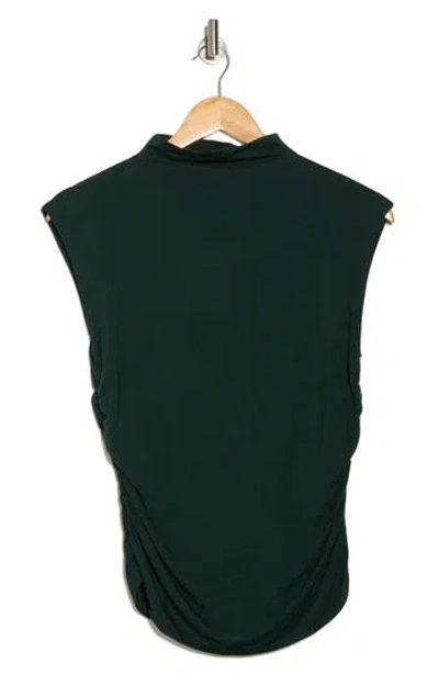 T Tahari Ruched Mock Neck Top