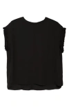 T Tahari Ruffle Cap Sleeve Top In Black