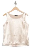 T Tahari Satin Boxy Tank In Neutral