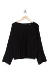 T Tahari Scallop Trim Wide Sleeve Sweater In Black