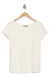 T Tahari Scalloped Knit T-shirt In White Star